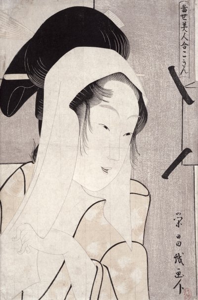 A bust portrait of Kokin, from the series Tosei bijin awase (Gallery of Contemporary Beauties) by Chokosai Eisho